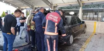 Kahramankazan'da Park Halindeki Otomobilde Yangın Çıktı