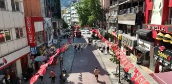 Karabük'te caddeler ve binalar Türk bayraklarıyla donatıldı