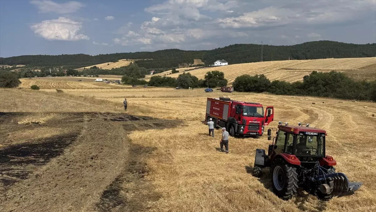 Karabük'te Anız Yangını Büyümeden Söndürüldü