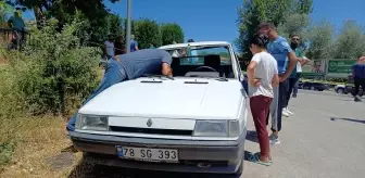 Safranbolu'da Devrilen Otomobildeki Kişi Yaralandı