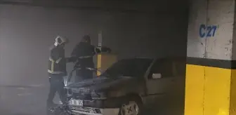 Karabük'te Park Halindeki Otomobilde Yangın Çıktı