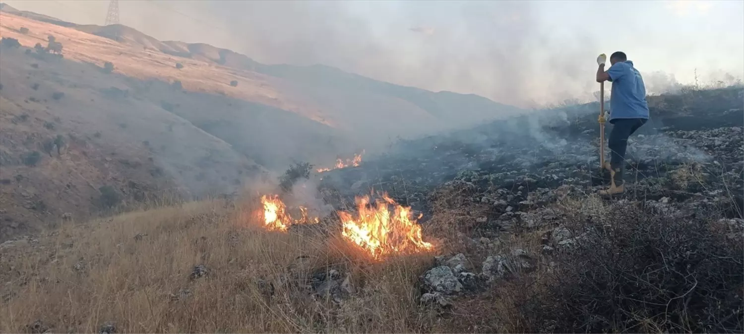 Elazığ'da Otluk Alanda Yangın Çıktı