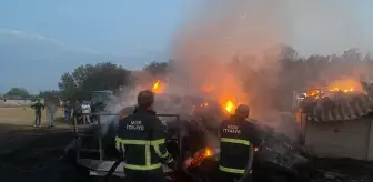 Kırklareli'nde Yangın: 600 Saman Balyası Yandı