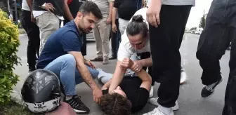 Lüleburgaz'da Motosiklet ile Otomobil Çarpıştı