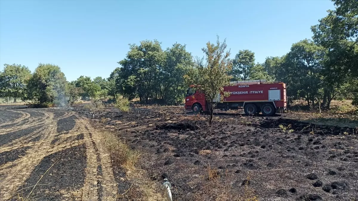 Beyşehir'de Arpa Ekili Alanda Yangın