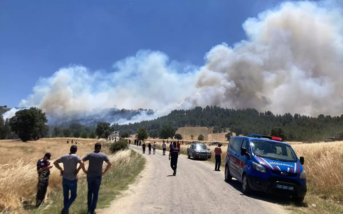 Kütahya'da Orman Yangınına Havadan ve Karadan Müdahale