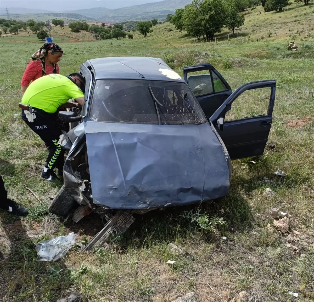Malatya'da Devri Dolu Otomobil Kazasında Sürücü Yaralandı