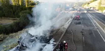 Malatya'da Tır Otobüse Çarptı, Yangın Çıktı