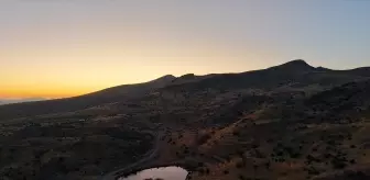 Dipsiz Göl'de Gün Batımı Dronla Görüntülendi