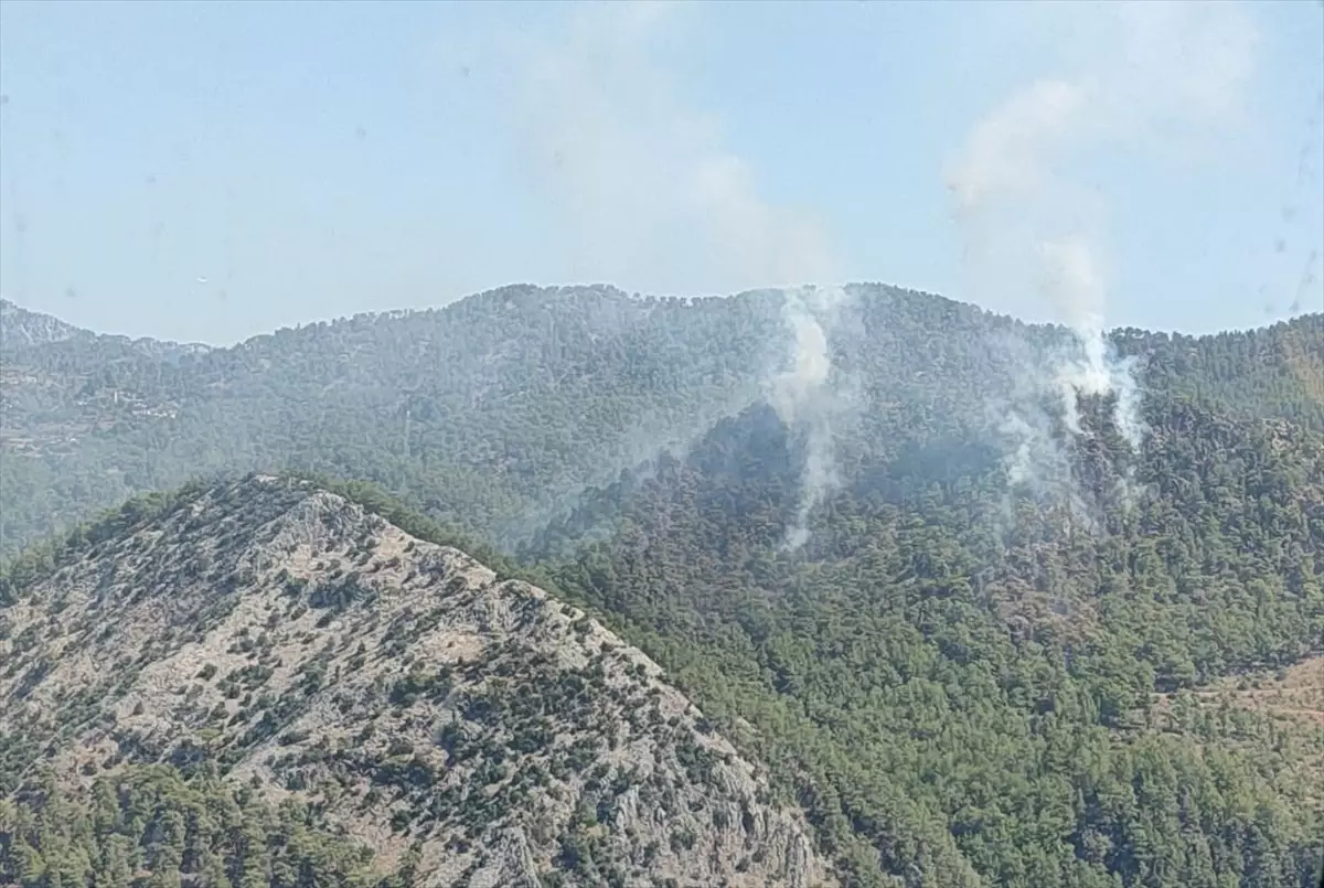 Mersin Anamur'da Orman Yangınına Müdahele Sürüyor