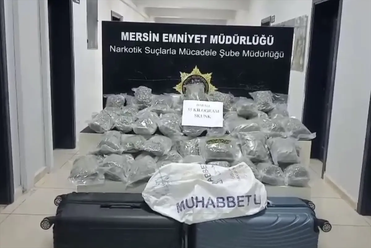 Mersin'de Uyuşturucu Operasyonu: 35 Kilogram Skunk Ele Geçirildi