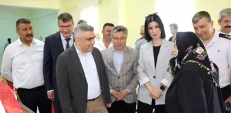 Merzifon'da kursiyerlerin yaptığı ürünler beğeniye sunuldu