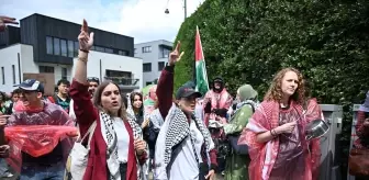 Brüksel'de Filistin Destekçileri Gazze'deki Açlık Krizini Protesto Etti