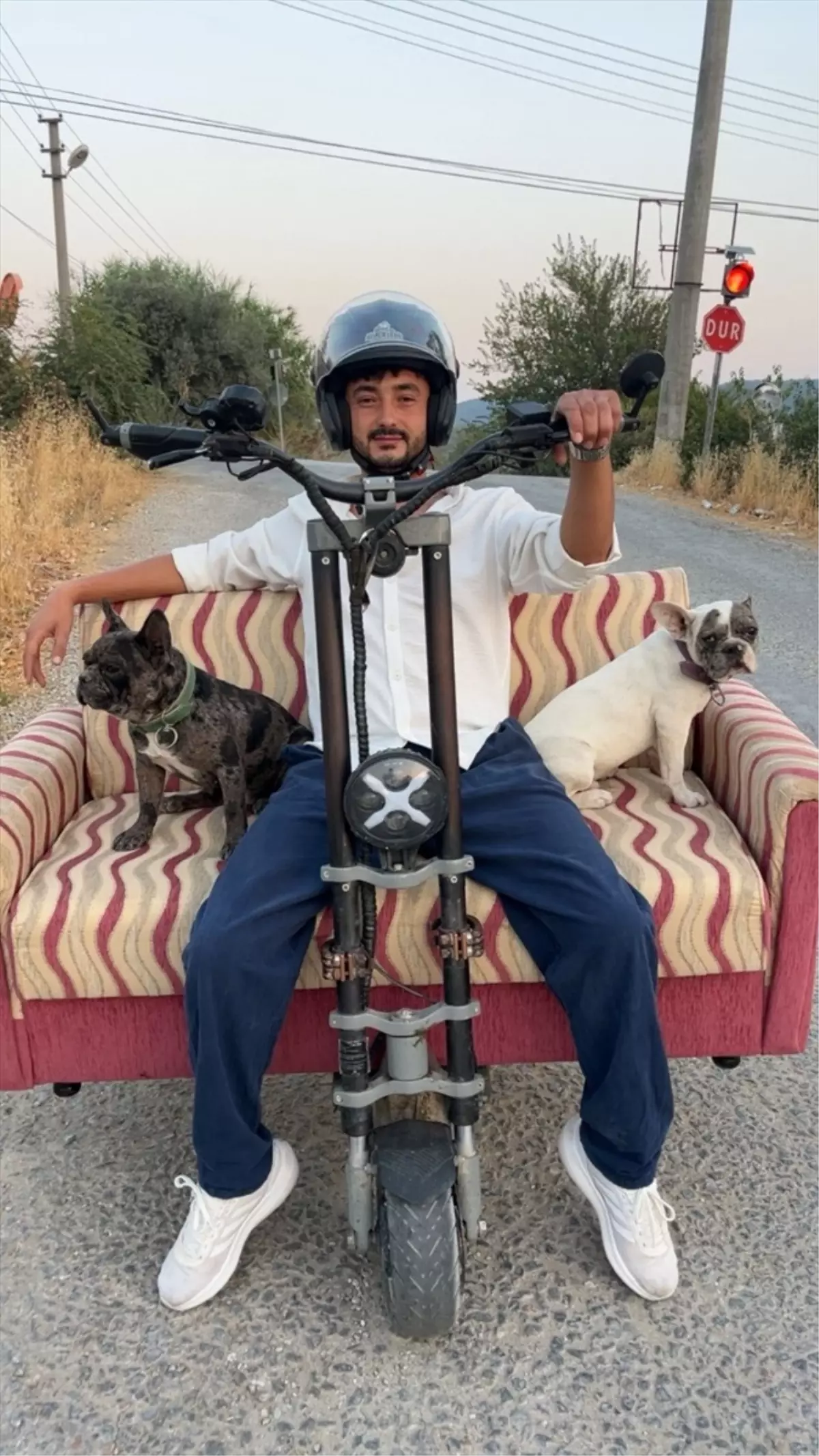 Koltuklu Skuterle Köpekleriyle Yolculuk Yapan Genç, Sosyal Medyada Gündem Oldu