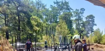 Muğla'da İş Yerinde Çıkan Yangın Ormanlık Alana Sıçramadan Söndürüldü