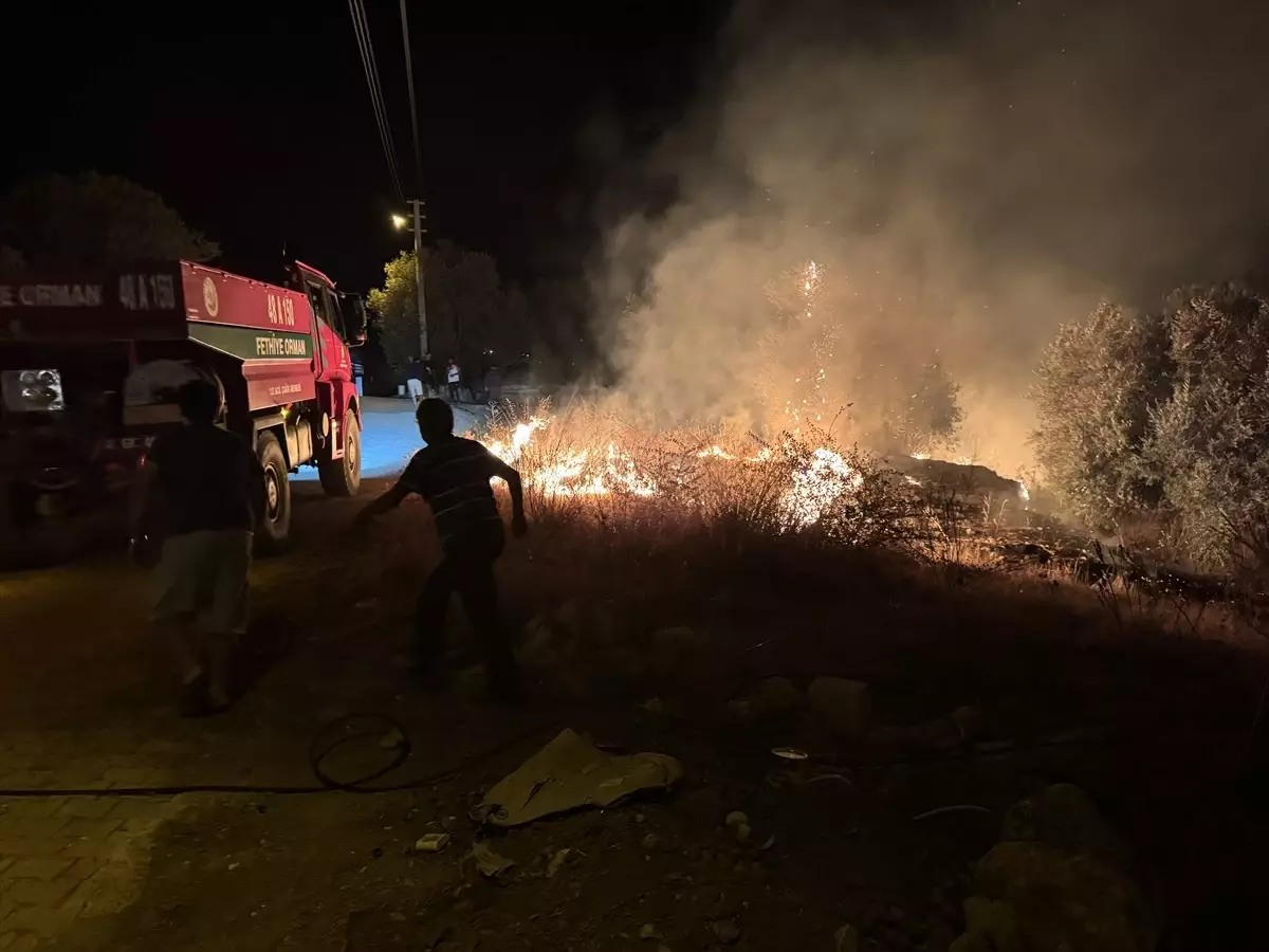 Fethiye'de Zeytinlik Alanda Yangın Söndürüldü