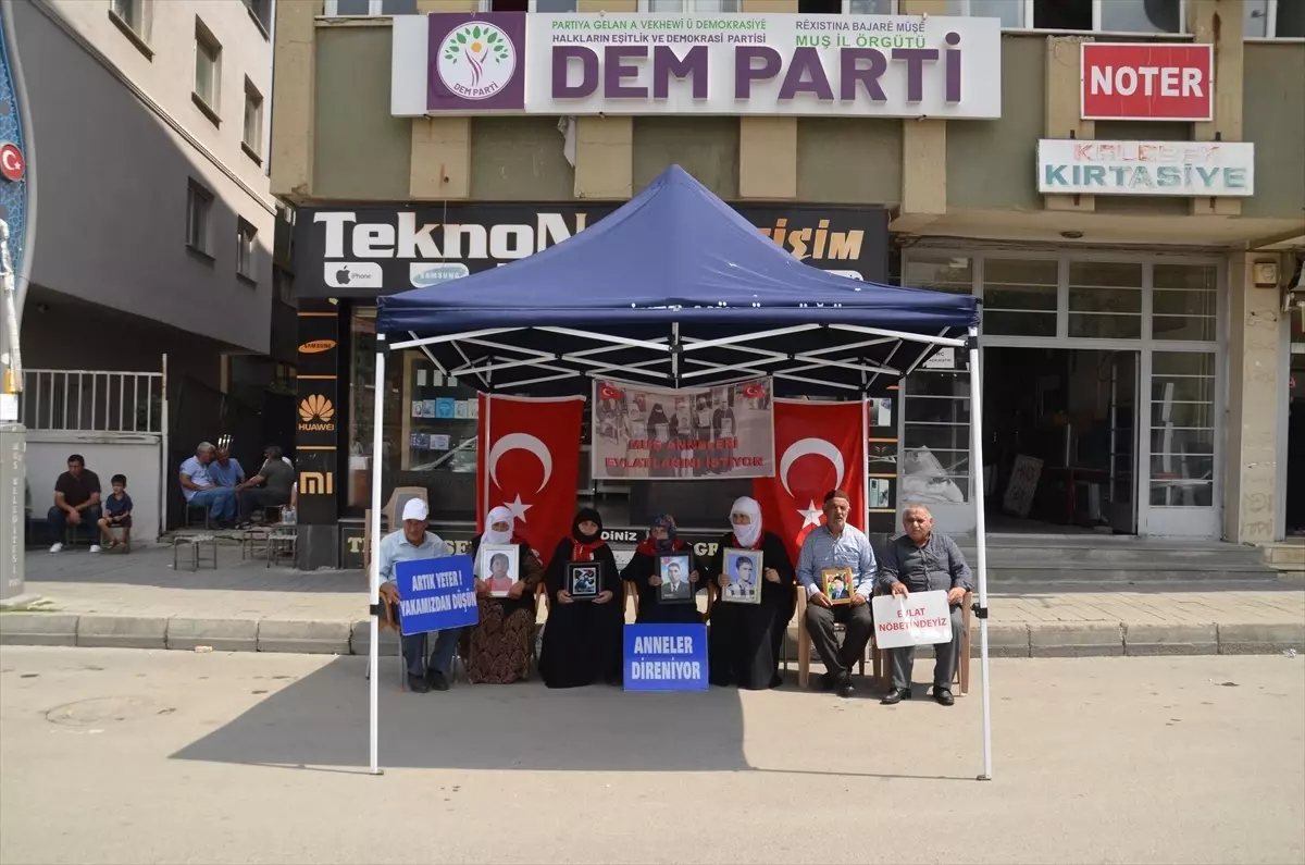 Muş'ta Aileler, PKK Tarafından Dağa Götürülen Çocukları İçin Eylemde Bulundu