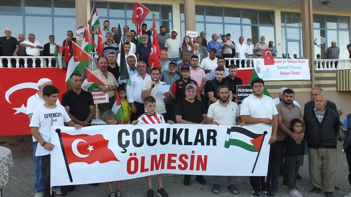 Özlüce Köyü'nden Gazze'ye Destek Eylemi