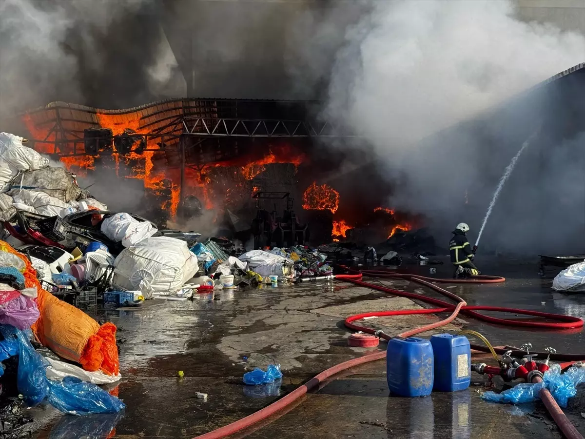Ordu'da Geri Dönüşüm Tesisinde Yangın