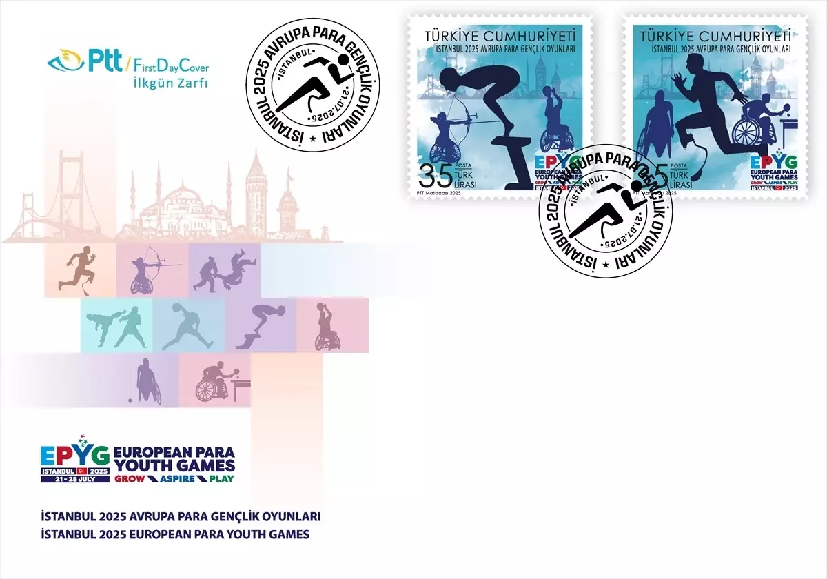 İstanbul 2025 Avrupa Para Gençlik Oyunları İçin Anma Pulu ve İlk Gün Zarfı Tedavüle Sunuldu