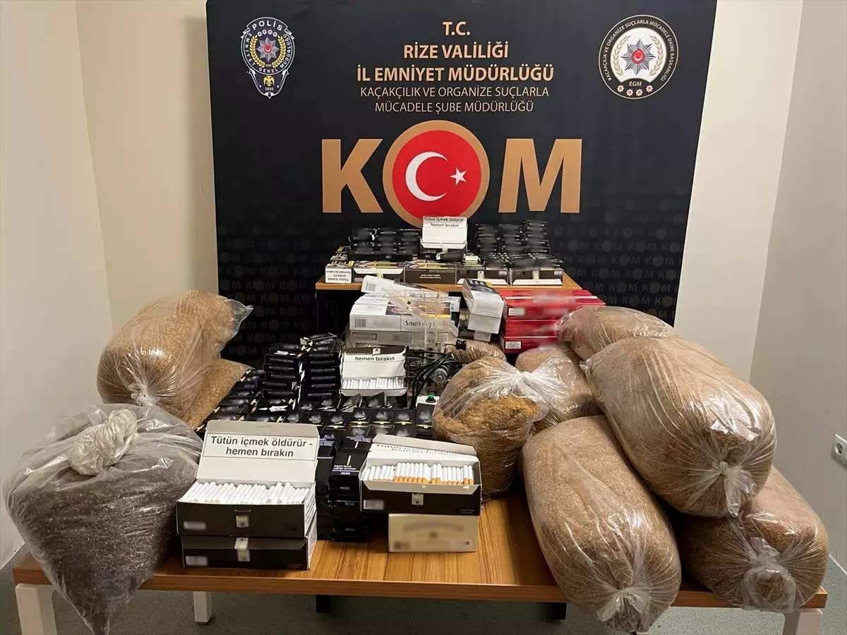 Rize'de Kaçak Sigara ve Tütün Operasyonu: 28 Bin Makaron Ele Geçirildi