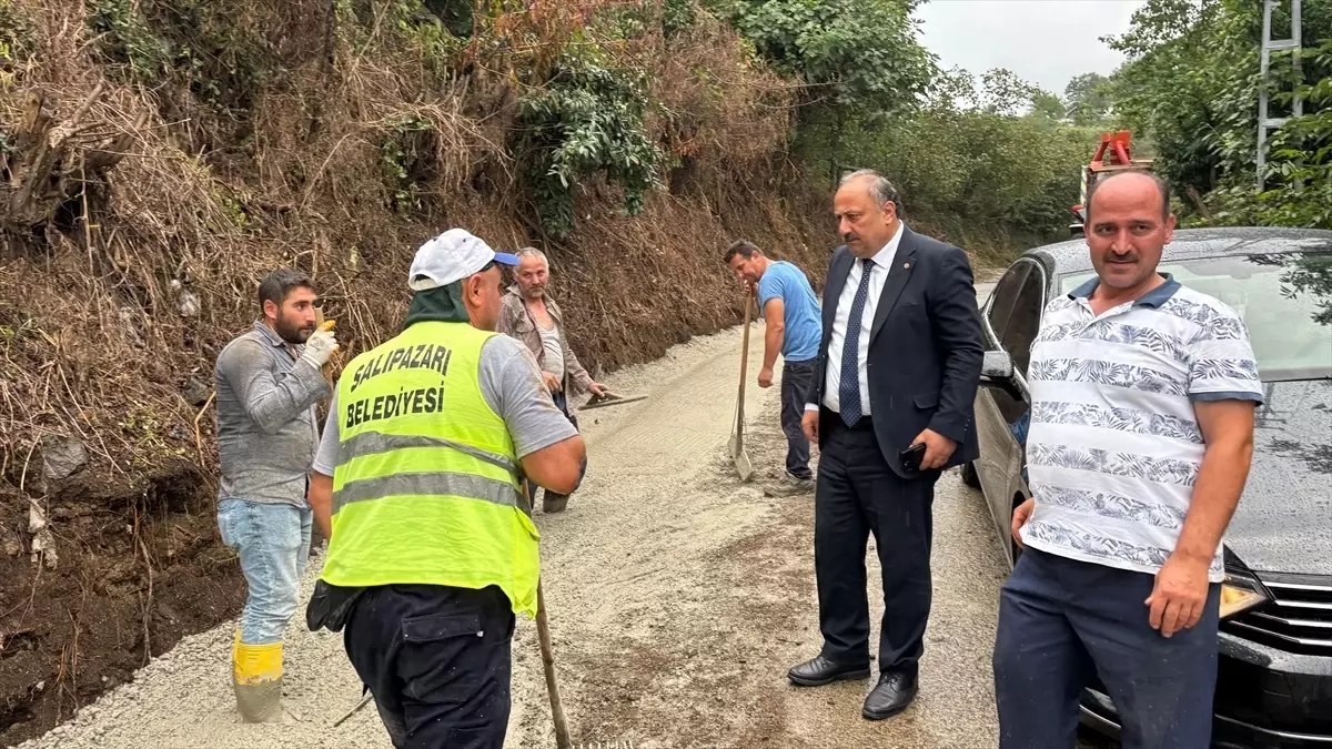 Salıpazarı Belediye Başkanı Karaca, Yol Çalışmalarını İnceledi