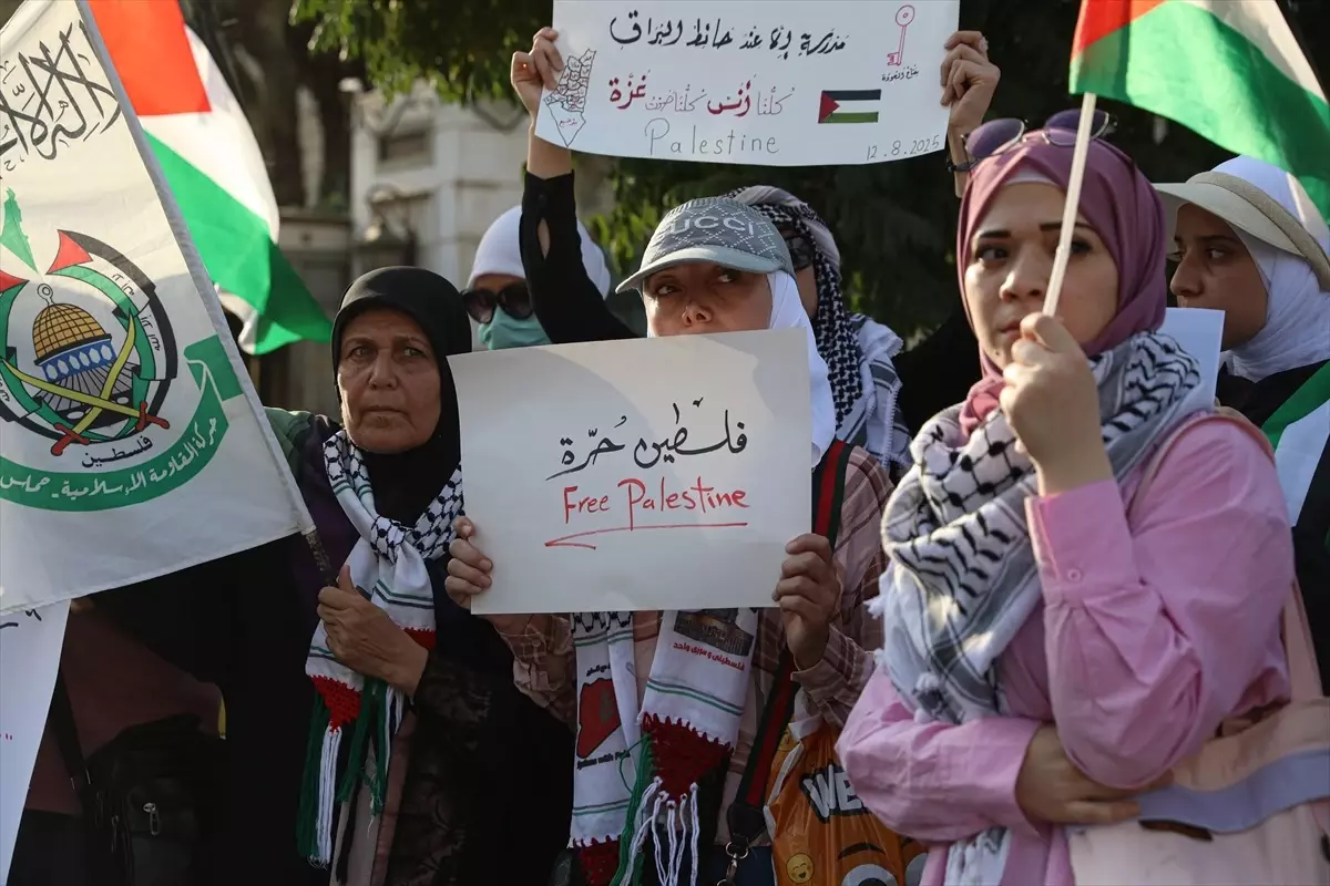 Şam'da Gazze Ablukası Protestosu