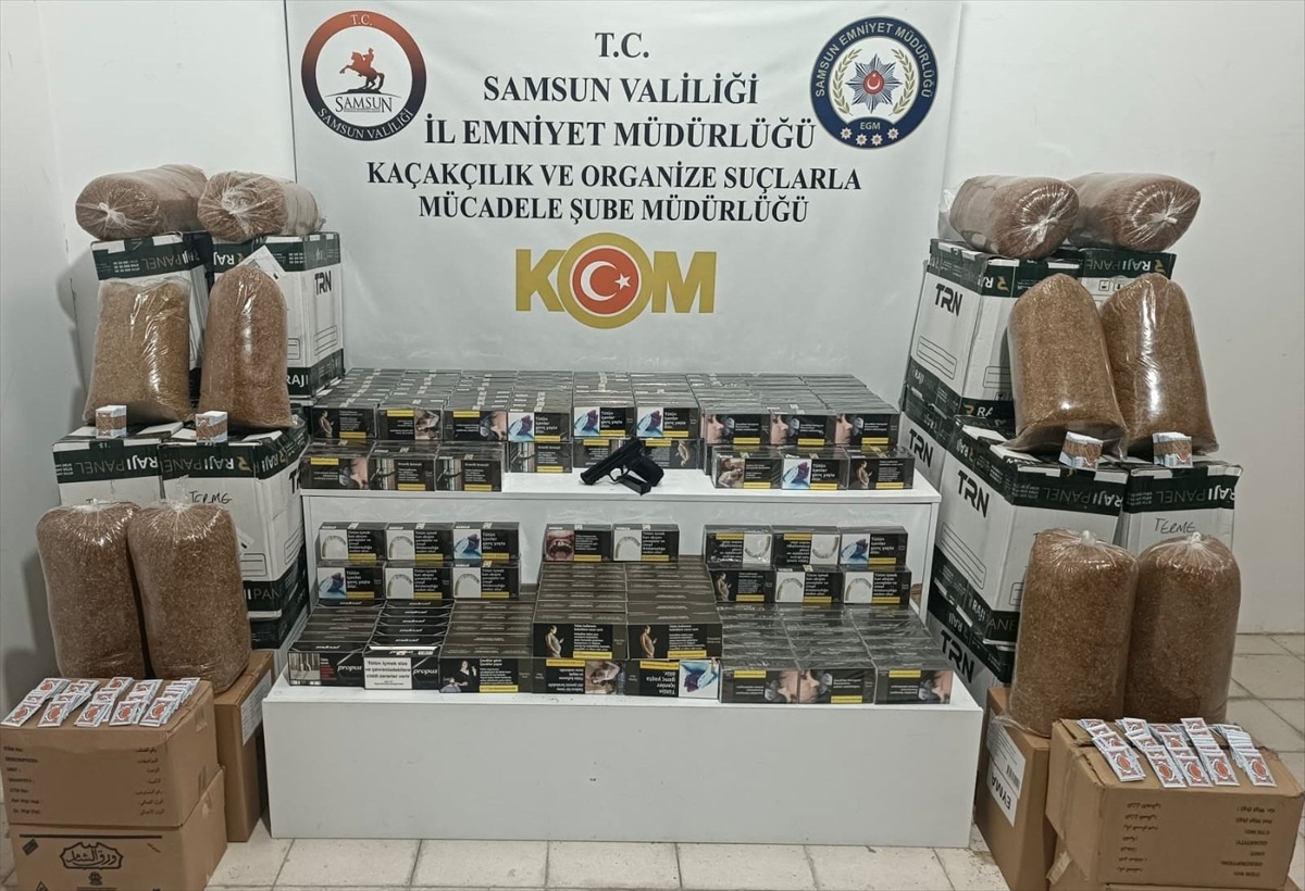Samsun Terme'de 83 Bin Kaçak Makaron Ele Geçirildi