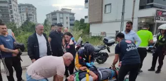 Çarşamba'da Motosiklet Devrildi, Sürücü Yaralandı