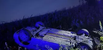 Samsun Bafra'da Hendeğe Devrilen Otomobilin Sürücüsü Yaralandı