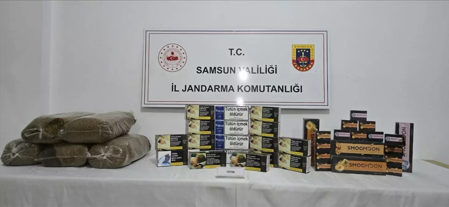 Samsun'da Jandarmadan Bandrolsüz Tütün Operasyonu
