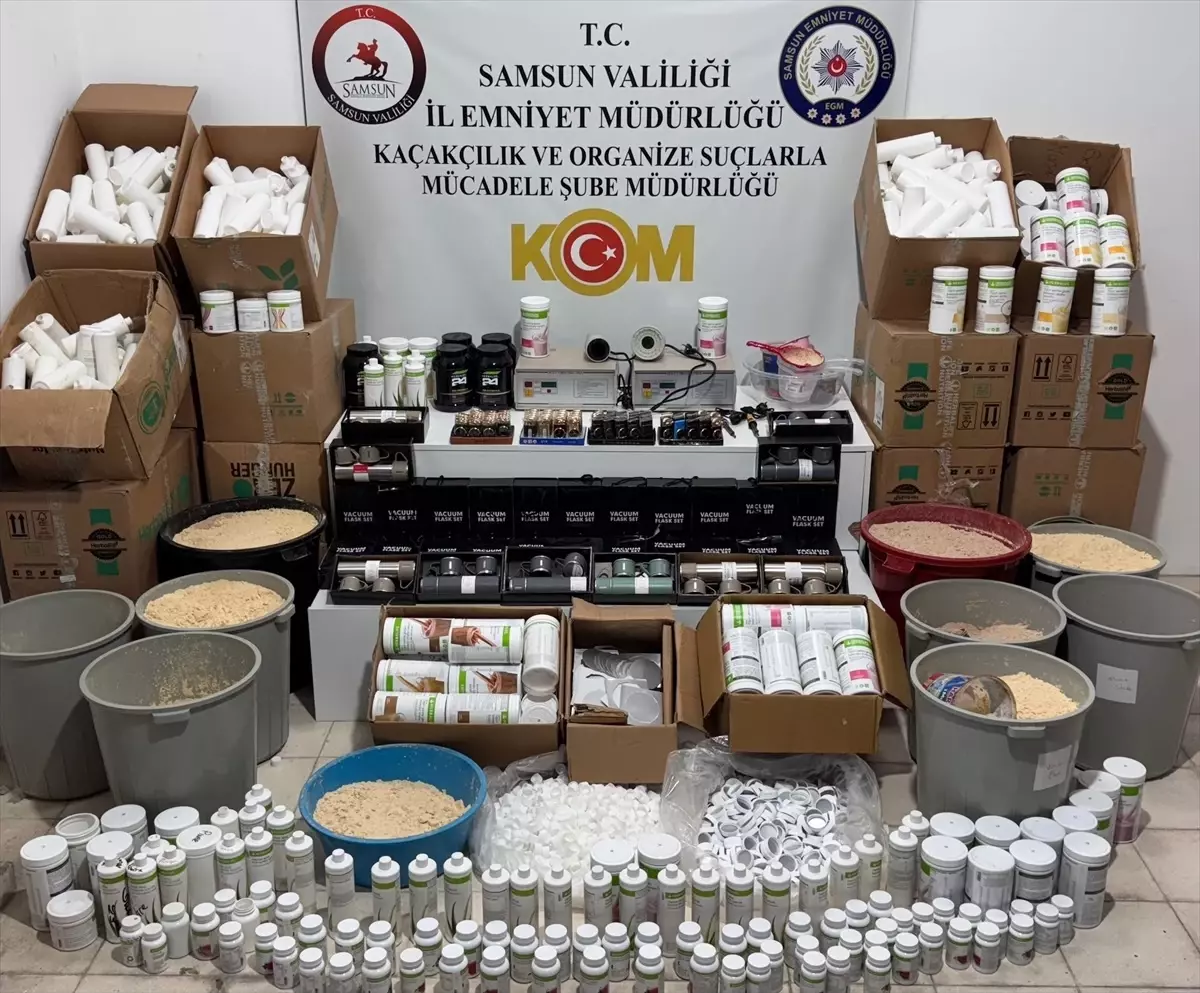 Samsun'da Sahte Zayıflama ve Protein Tozu İmalatına Operasyon
