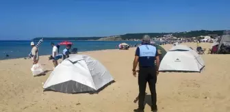 Keşan Belediyesi Sahillerde İzinsiz Çadır Kurulmasına İzin Vermiyor