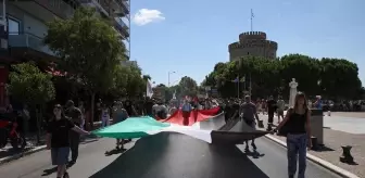 Selanik'te İsrail'in Gazze Saldırılarına Protesto