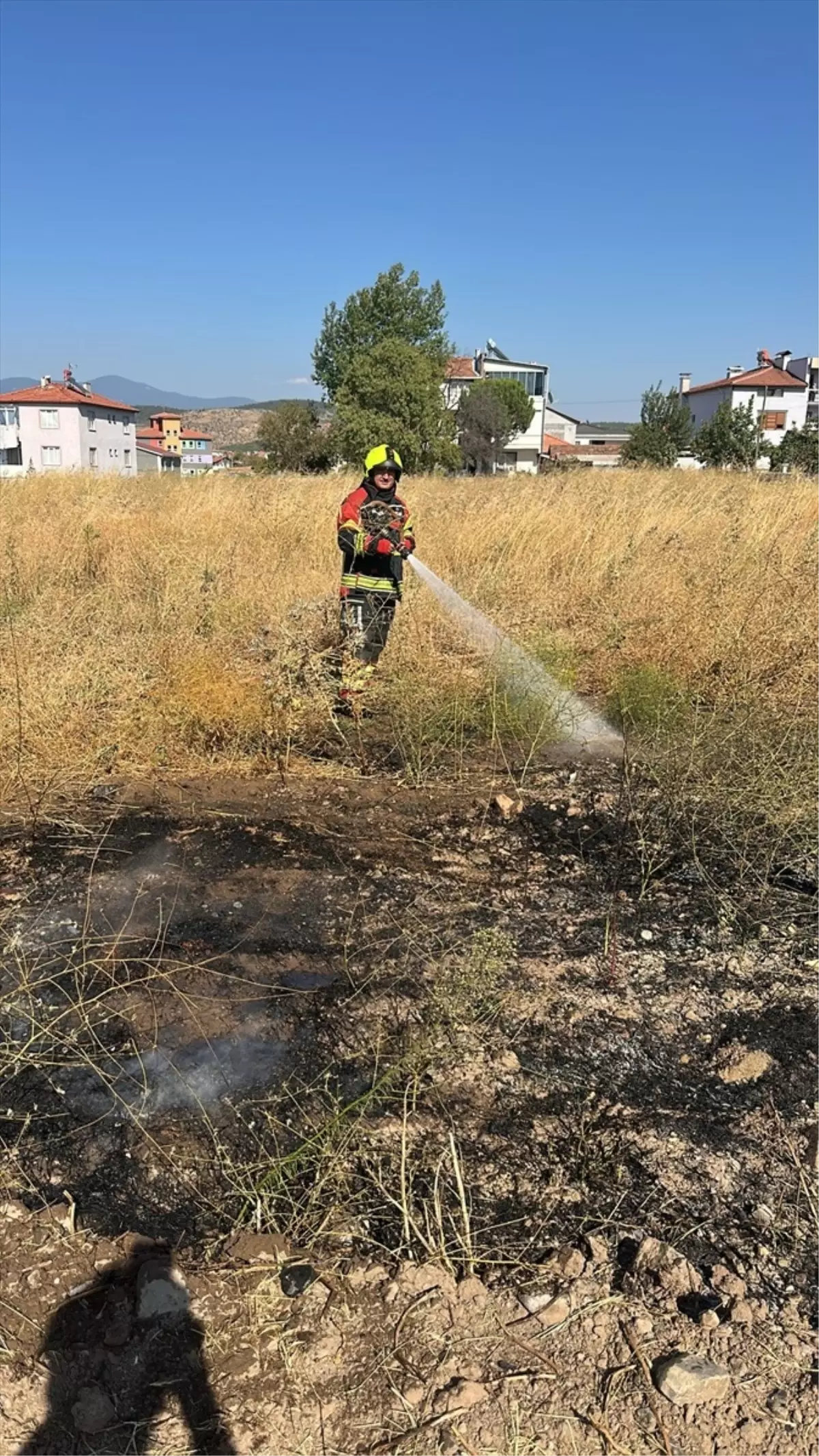 Sındırgı'da Otluk Alanda Yangın Çıktı