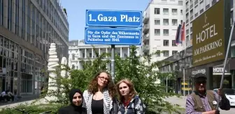 Viyana'da Filistin Destekçileri 'Gazze Meydanı' Yazısıyla Protesto Düzenledi