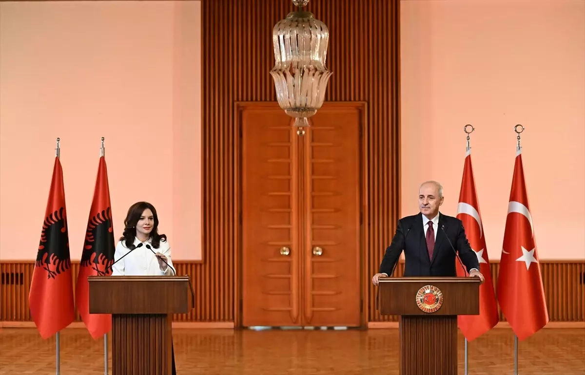 TBMM Başkanı Kurtulmuş, Arnavutluk Meclis Başkanı Spiropali ile ortak basın toplantısı düzenledi Açıklaması