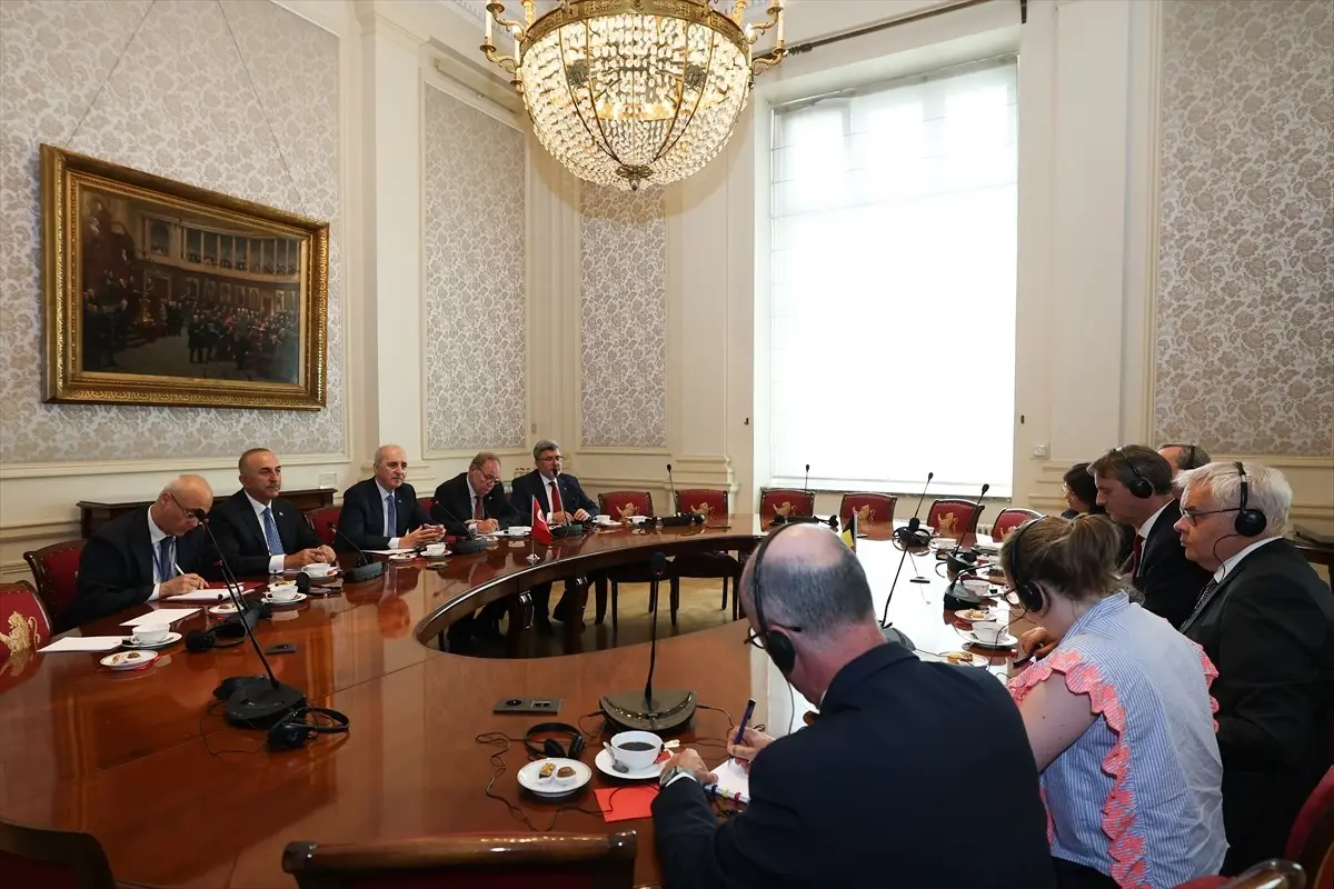 TBMM Başkanı Kurtulmuş, Belçika Senato Başkanı Blondel ile Görüştü
