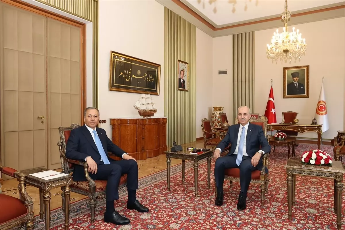 TBMM Başkanı Kurtulmuş, İçişleri Bakanı Yerlikaya'yı kabul etti