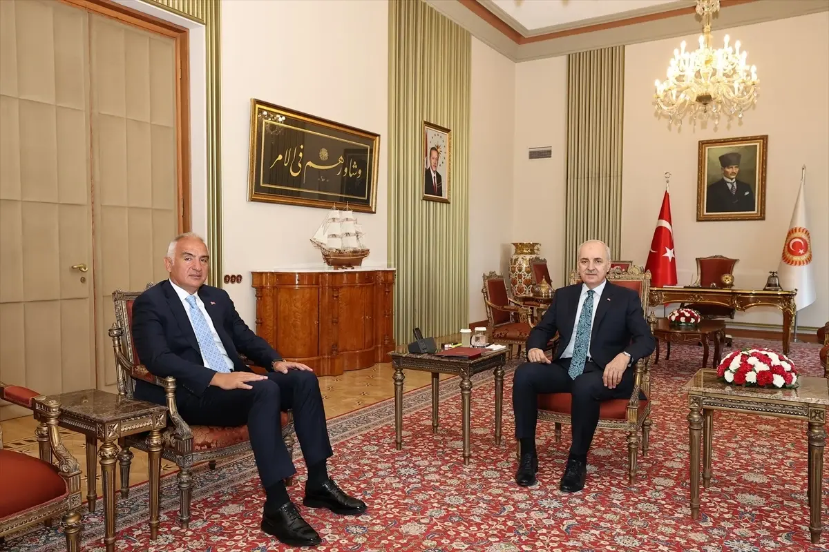 TBMM Başkanı Kurtulmuş, Kültür ve Turizm Bakanı Ersoy'u kabul etti