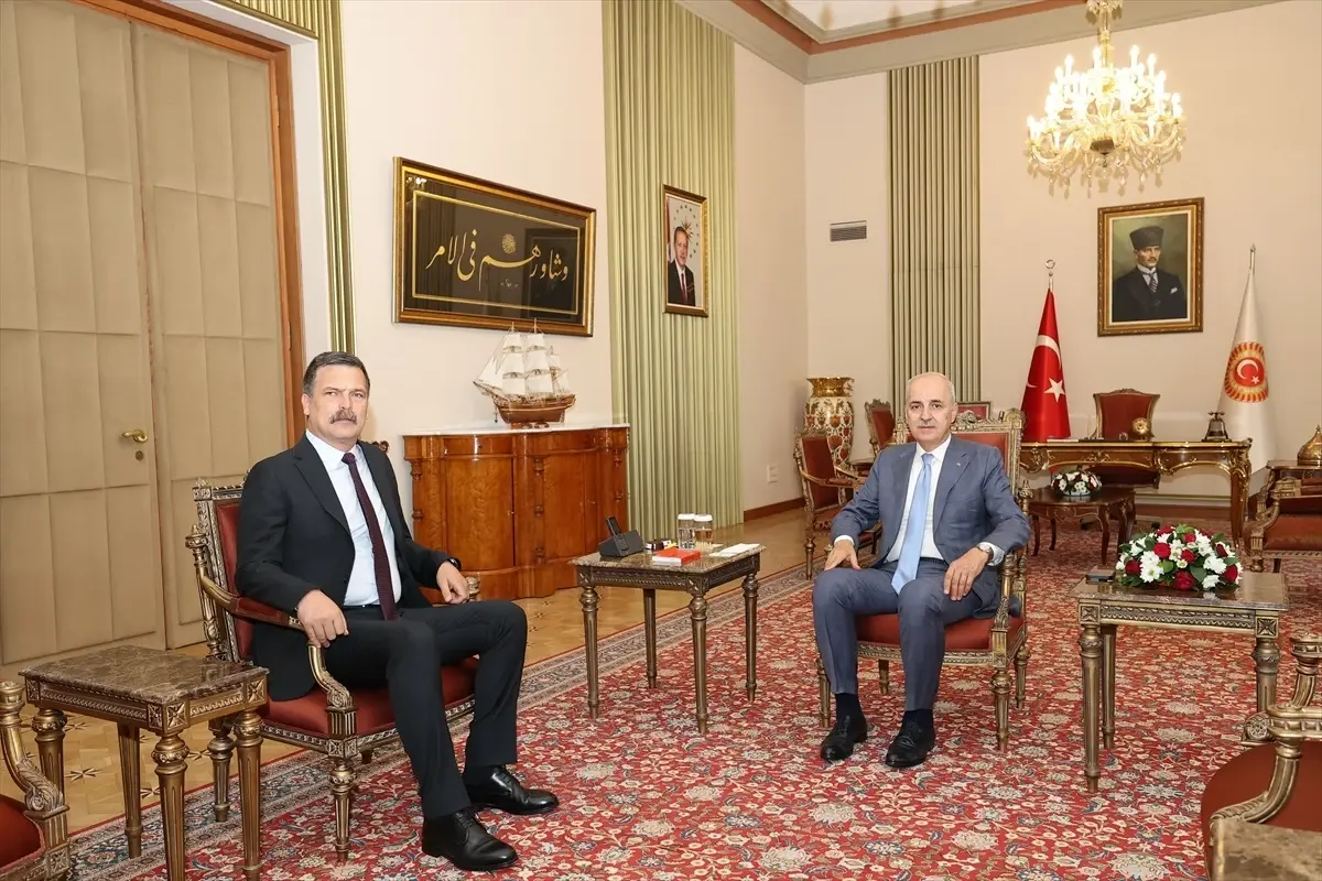 TBMM Başkanı Numan Kurtulmuş, TİP Genel Başkanı Erkan Baş ile Görüştü
