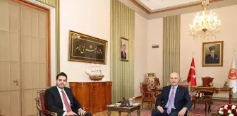 TBMM Başkanı Kurtulmuş, YTB Başkanı Abdullah Eren'i kabul etti