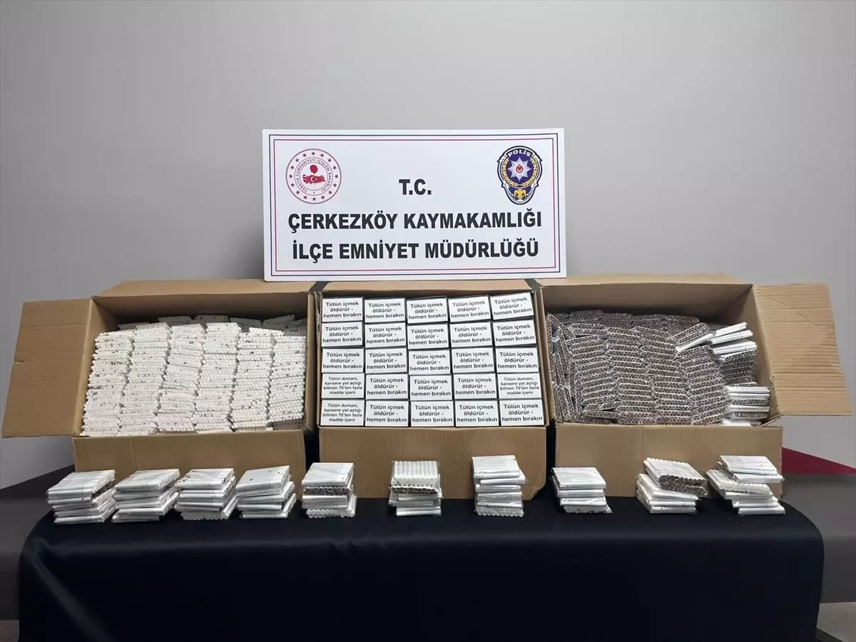 Çerkezköy'de 31 Bin Adet Kaçak Makaron Ele Geçirildi