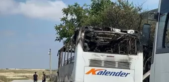 Tekirdağ'da Park Halindeki Otobüste Yangın Çıktı
