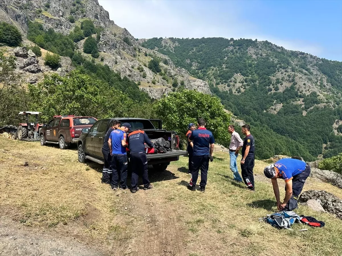 Niksar'da Mahsur Kalan Keçiler Kurtarıldı