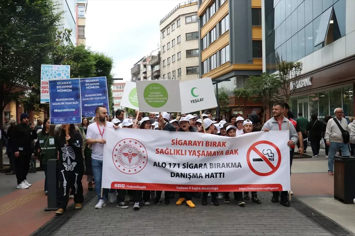 Trabzon'da Dünya Tütünsüz Günü Yürüyüşü Düzenlendi