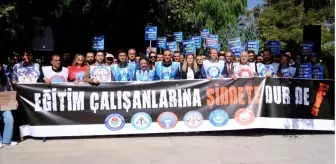 Van'da Eğitim Çalışanlarına Yönelik Bıçaklı Saldırı Protesto Edildi