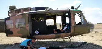 Erciş'te Helikopter Kazası Tatbikatı Gerçekleştirildi