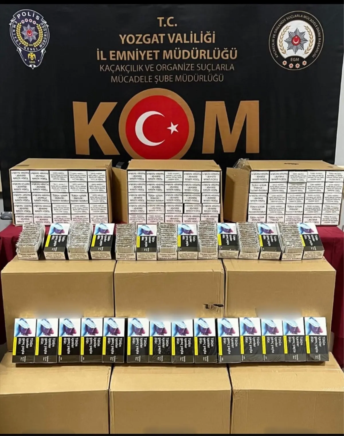 Yerköy'de 202 Bin Kaçak Makaron Ele Geçirildi