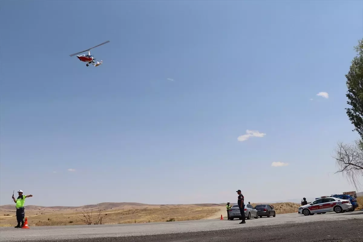 Yozgat'ta Helikopter Destekli Trafik Denetimi Yapıldı